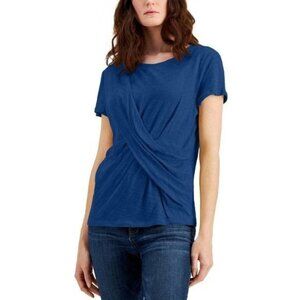 AD-2405 Inc International Concepts Twist-Front T-Shirt Blue Size XXL